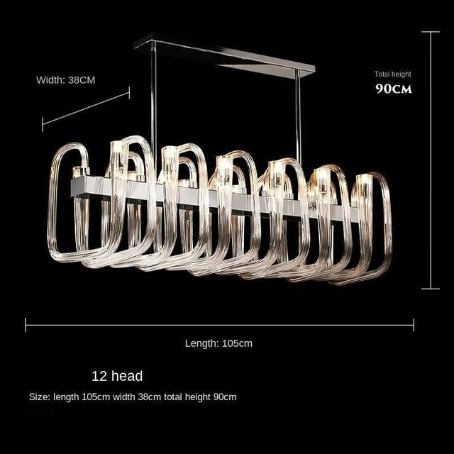 U Shaped Glass Italian Lustre Art Pendant Chandelier-ChandeliersDecor.com