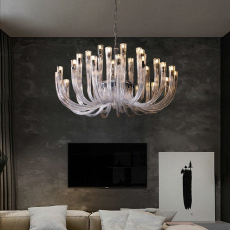 ChandeliersDecor.com-Chandeliers-U Shaped Glass Italian Lustre Art Pendant Chandelier