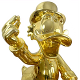 ChandeliersDecor.com-Supreme Sculptures-Uncle Scrooge McDuck Gold Millionaire Electroplated Statue Ornament