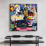 ChandeliersDecor.com-Wall Posters-Venus Graffiti Abstract Canvas Painting - Character Portrait Wall Decor