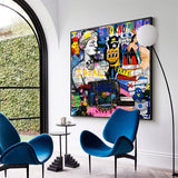 ChandeliersDecor.com-Wall Posters-Venus Graffiti Abstract Canvas Painting - Character Portrait Wall Decor