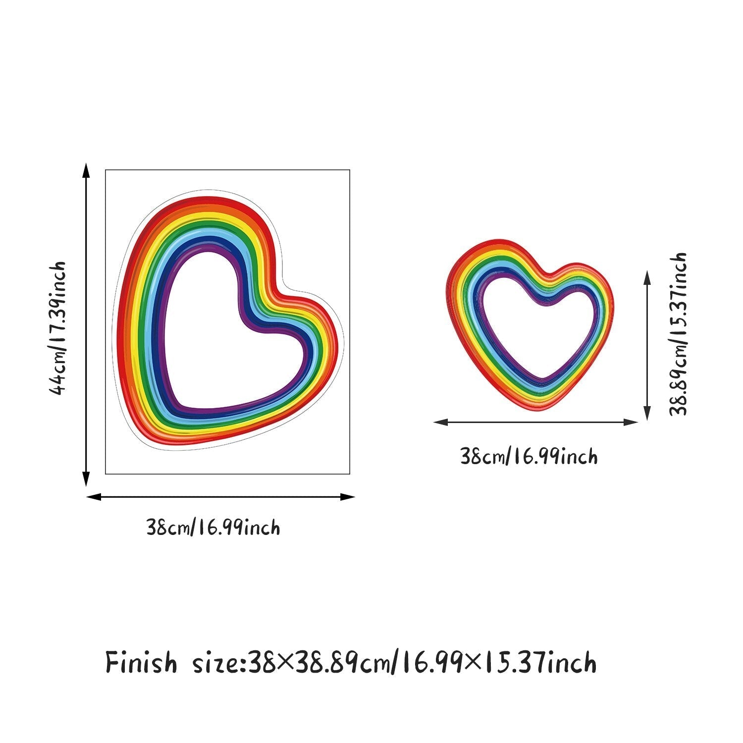 ChandeliersDecor.com-Kids Room Nursery Decals-Vigor Style Heart Rainbow with Dots Colorful PVC Wall Stickers