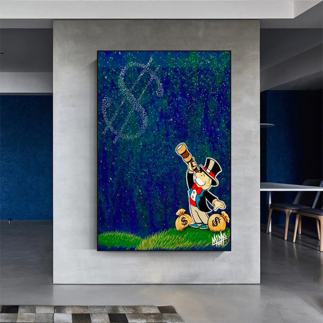 ChandeliersDecor.com-Monopoly Wall Poster-Vintage Alec Monopoly and Richie Starry Sky Canvas Print