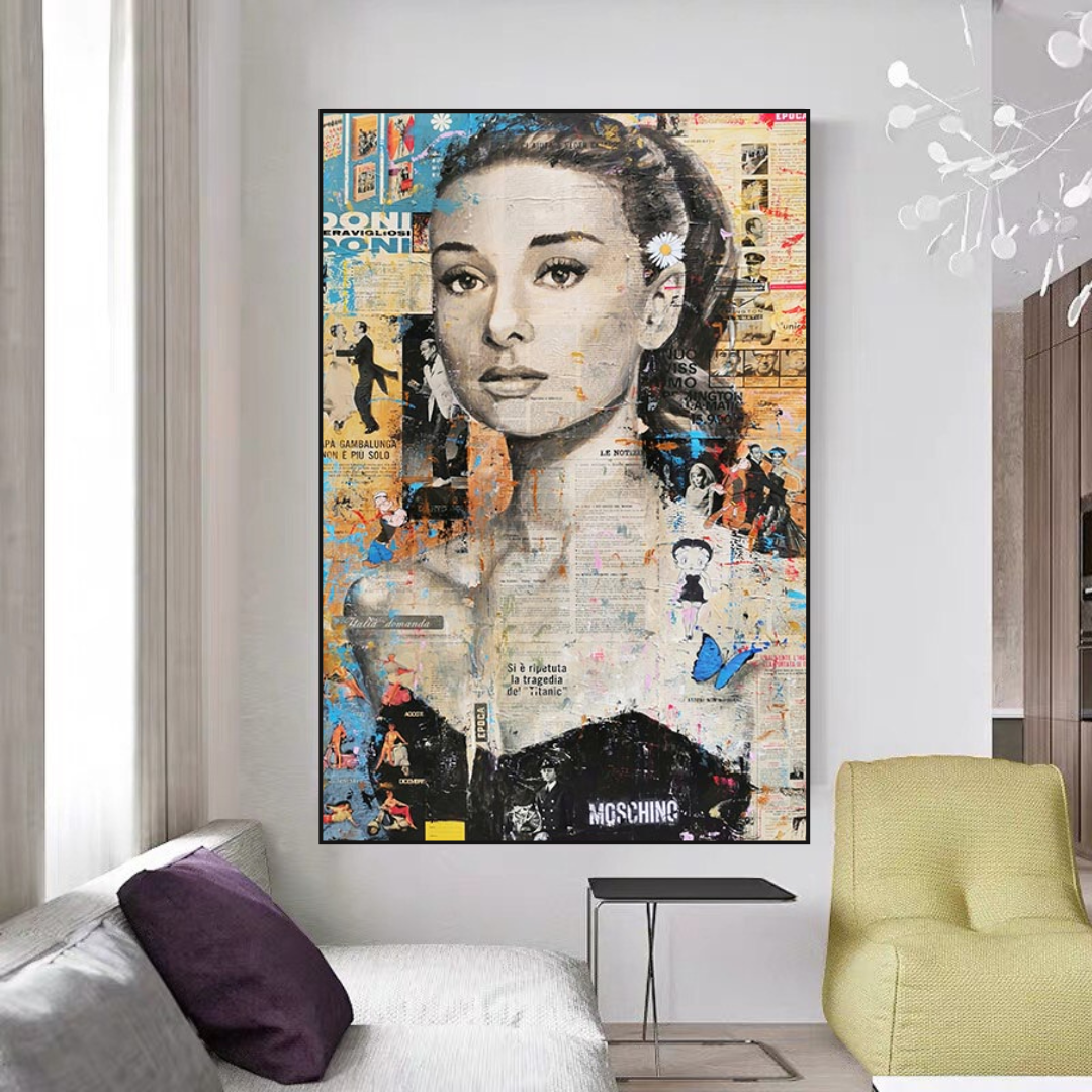 ChandeliersDecor.com-Audrey Hepburn Wall Art-Vintage Audrey Hepburn Canvas Art