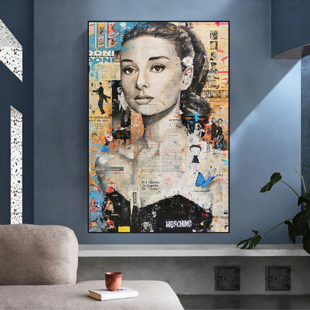 ChandeliersDecor.com-Audrey Hepburn Wall Art-Vintage Audrey Hepburn Canvas Art