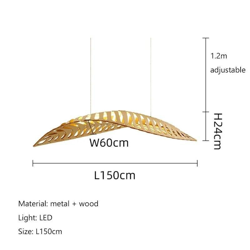 ChandeliersDecor.com-Kitchen Island-Wabi Sabi Wood Art Fish Bone Pendant Chandelier