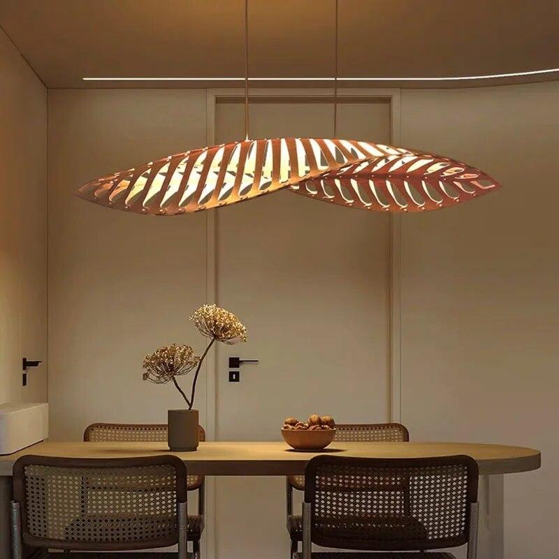 ChandeliersDecor.com-Kitchen Island-Wabi Sabi Wood Art Fish Bone Pendant Chandelier