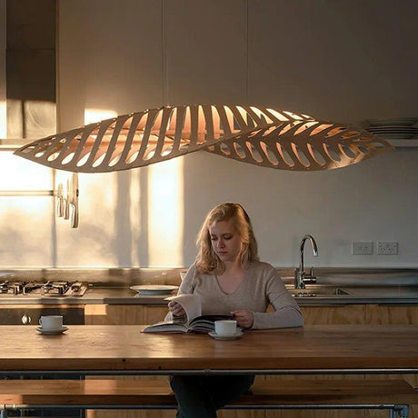 ChandeliersDecor.com-Kitchen Island-Wabi Sabi Wood Art Fish Bone Pendant Chandelier