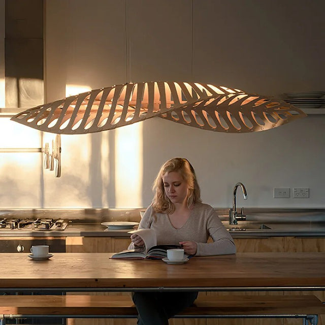 ChandeliersDecor.com-Kitchen Island-Wabi Sabi Wood Art Fish Bone Pendant Chandelier