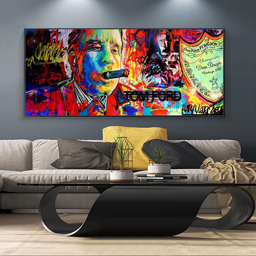 ChandeliersDecor.com-Wall Posters-Wall Street Movie Smoking Man Canvas Wall Art