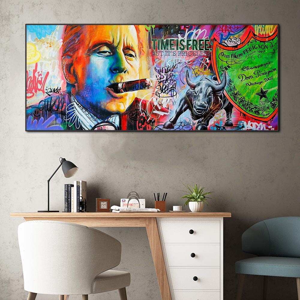 ChandeliersDecor.com-Wall Posters-Wall Street Movie Smoking Man Canvas Wall Art