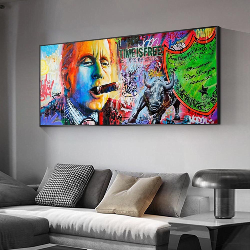 ChandeliersDecor.com-Wall Posters-Wall Street Movie Smoking Man Canvas Wall Art