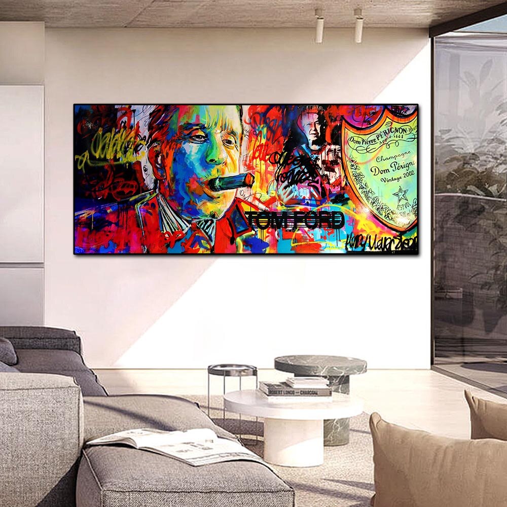 ChandeliersDecor.com-Wall Posters-Wall Street Movie Smoking Man Canvas Wall Art