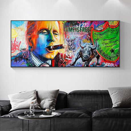 ChandeliersDecor.com-Wall Posters-Wall Street Movie Smoking Man Canvas Wall Art
