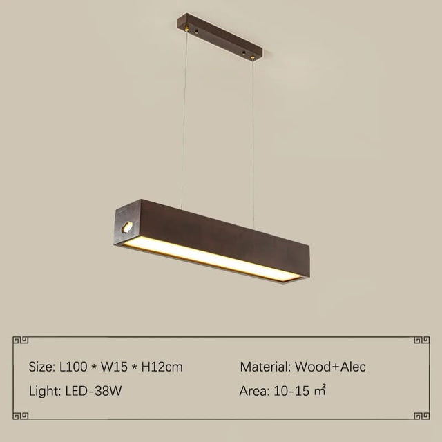 Walnut Wood Rectangular Hanging Light-ChandeliersDecor.com