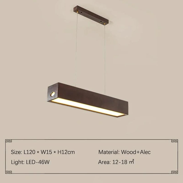 Walnut Wood Rectangular Hanging Light-ChandeliersDecor.com