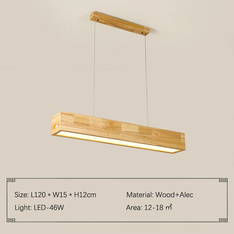 ChandeliersDecor.com-Kitchen Island-Walnut Wood Rectangular Hanging Light