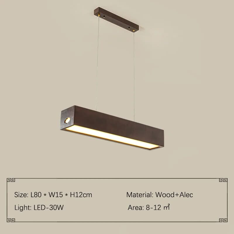 Walnut Wood Rectangular Hanging Light-ChandeliersDecor.com