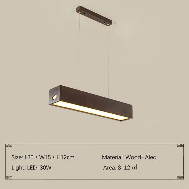 Walnut Wood Rectangular Hanging Light-ChandeliersDecor.com