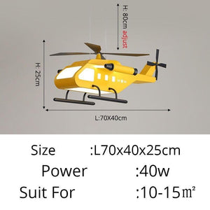 ChandeliersDecor.com-Kids Room Nursery Lighting-War Helicopter LED Chandelier for Kids Bedroom