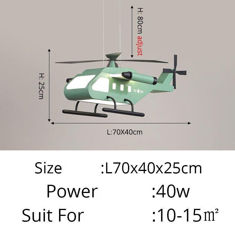 ChandeliersDecor.com-Kids Room Nursery Lighting-War Helicopter LED Chandelier for Kids Bedroom