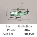 ChandeliersDecor.com-Kids Room Nursery Lighting-War Helicopter LED Chandelier for Kids Bedroom