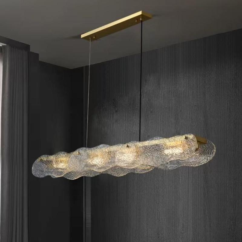 ChandeliersDecor.com-Kitchen Island-Water Ripple Glass Art Chandelier: Exquisite and Unique