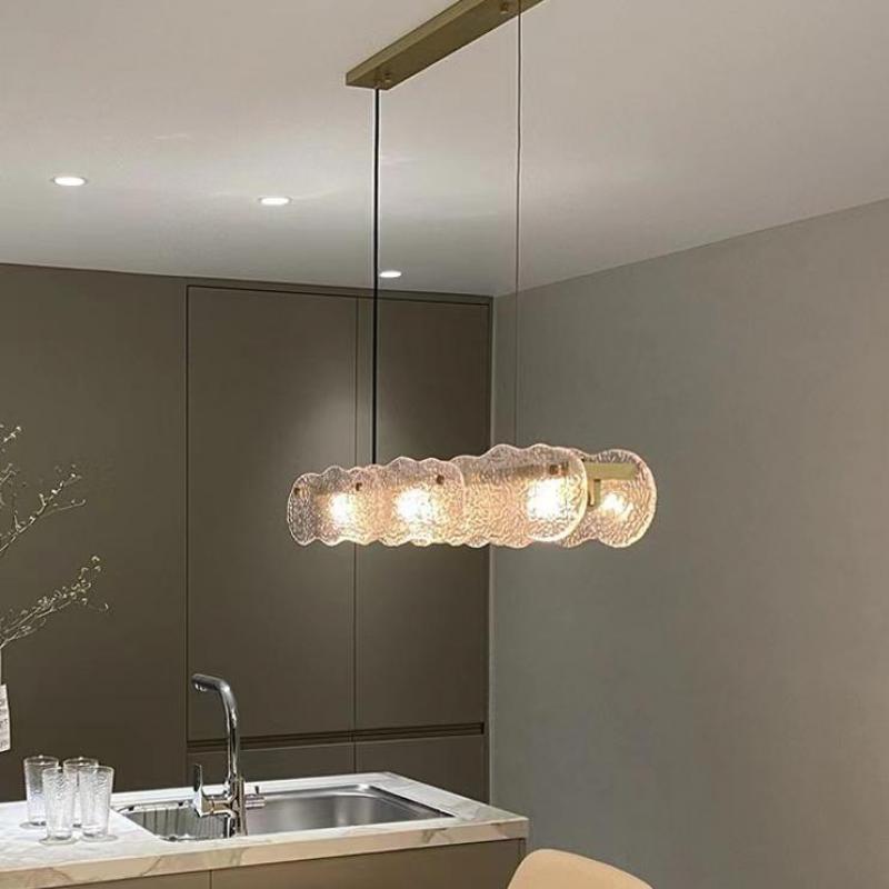 ChandeliersDecor.com-Kitchen Island-Water Ripple Glass Art Chandelier: Exquisite and Unique