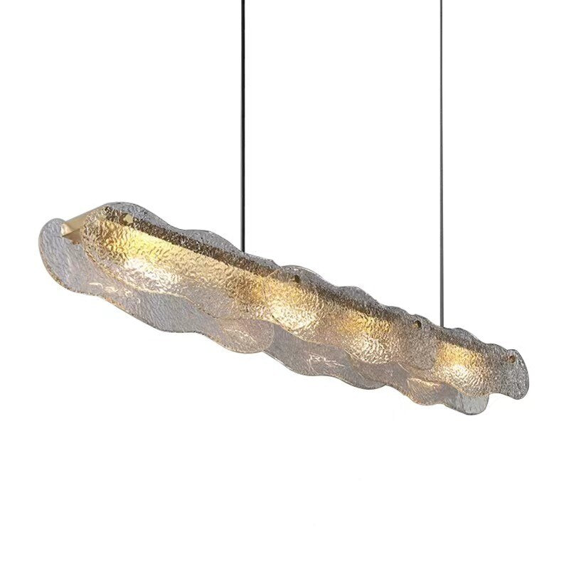 ChandeliersDecor.com-Kitchen Island-Water Ripple Glass Art Chandelier: Exquisite and Unique