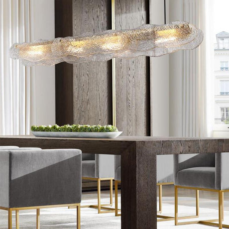 ChandeliersDecor.com-Kitchen Island-Water Ripple Glass Art Chandelier: Exquisite and Unique