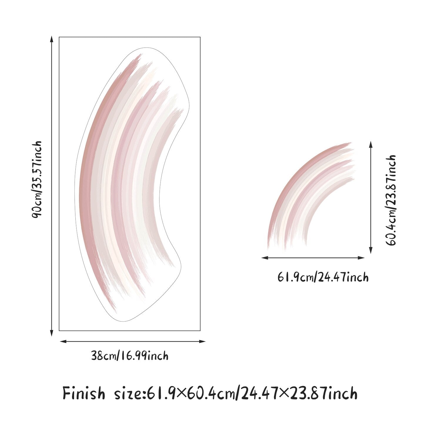 ChandeliersDecor.com-Kids Room Nursery Decals-Watercolor Half Rainbow Bohemian Style Wall Stickers