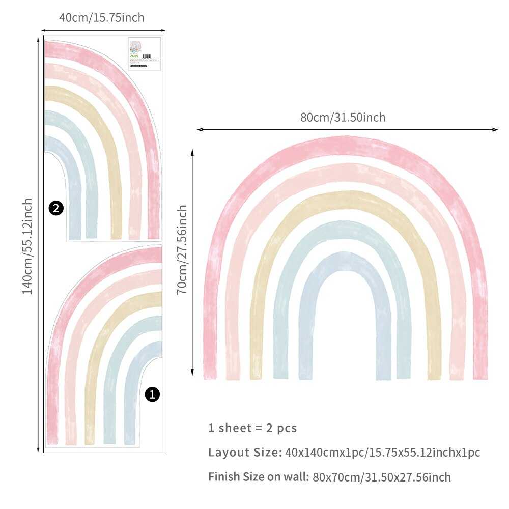 ChandeliersDecor.com-Watercolour Rainbow Wall Stickers