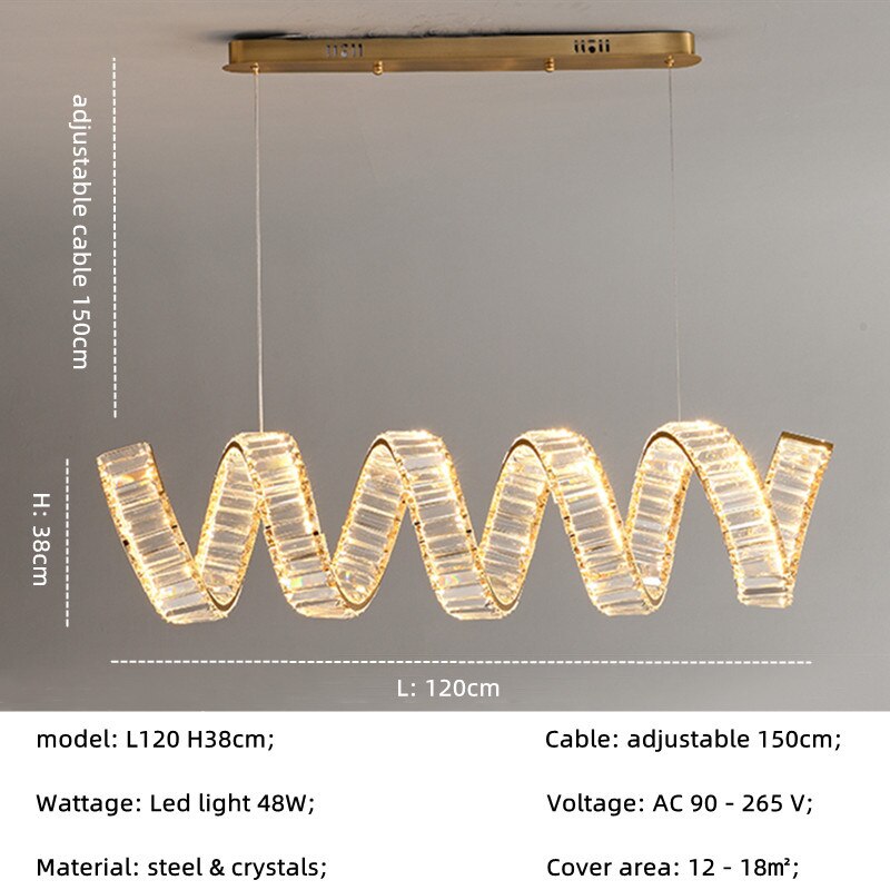 ChandeliersDecor.com-Kitchen Island-Wave Crystal Pendant Light: Enhance Your Space