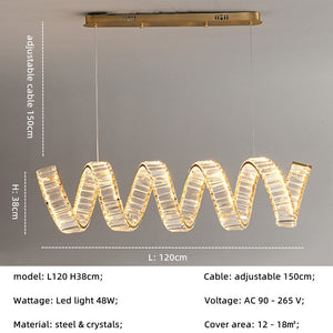 ChandeliersDecor.com-Kitchen Island-Wave Crystal Pendant Light: Enhance Your Space