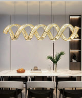 ChandeliersDecor.com-Kitchen Island-Wave Crystal Pendant Light: Enhance Your Space