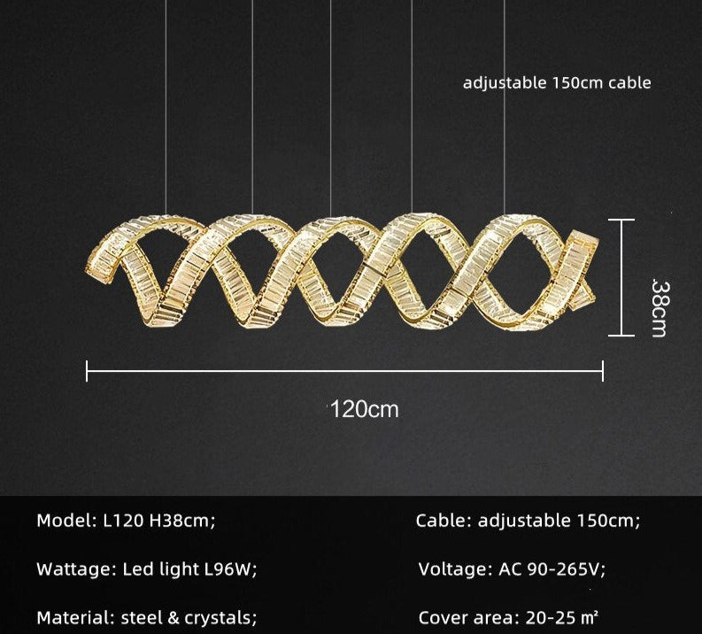 ChandeliersDecor.com-Kitchen Island-Wave Crystal Pendant Light: Enhance Your Space