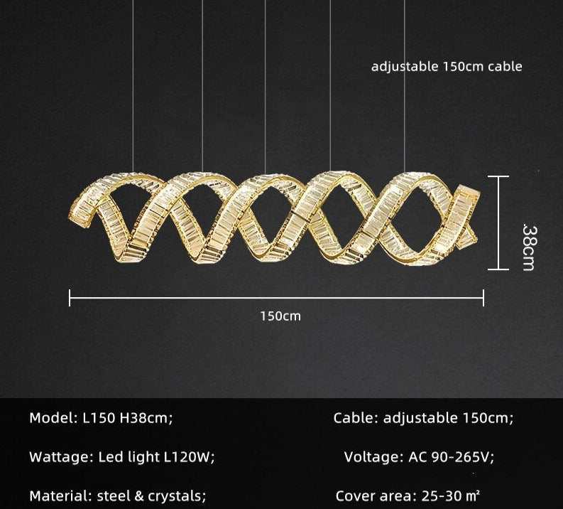 ChandeliersDecor.com-Kitchen Island-Wave Crystal Pendant Light: Enhance Your Space