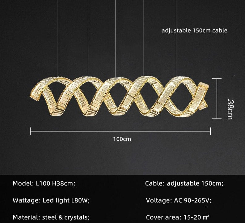 ChandeliersDecor.com-Kitchen Island-Wave Crystal Pendant Light: Enhance Your Space