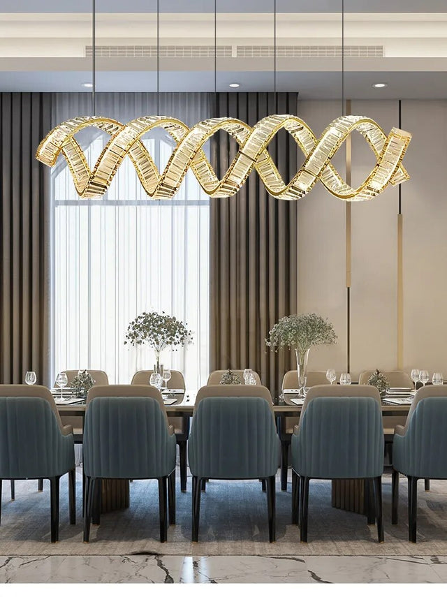 ChandeliersDecor.com-Kitchen Island-Wave Crystal Pendant Light: Enhance Your Space