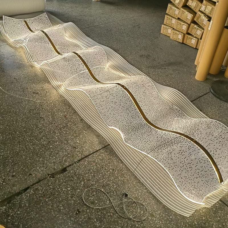 ChandeliersDecor.com-Kitchen Island-Wave LED Hanging Light for Dining and Kitchen Island