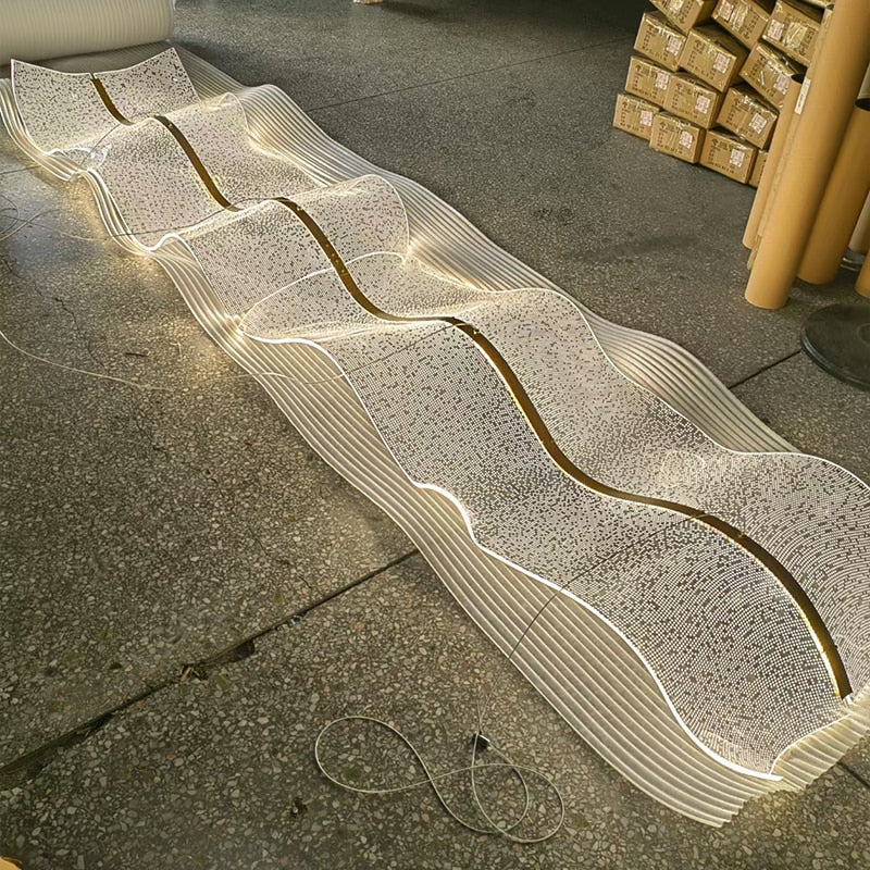 ChandeliersDecor.com-Kitchen Island-Wave LED Hanging Light for Dining and Kitchen Island