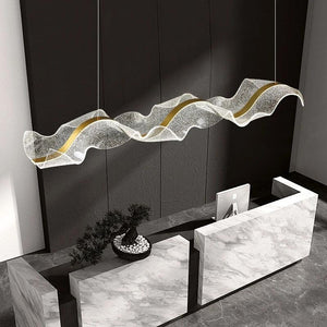 ChandeliersDecor.com-Kitchen Island-Wave LED Hanging Light for Dining and Kitchen Island