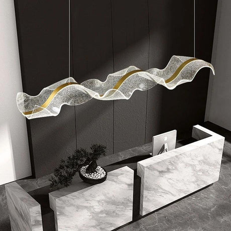 ChandeliersDecor.com-Kitchen Island-Wave LED Hanging Light for Dining and Kitchen Island