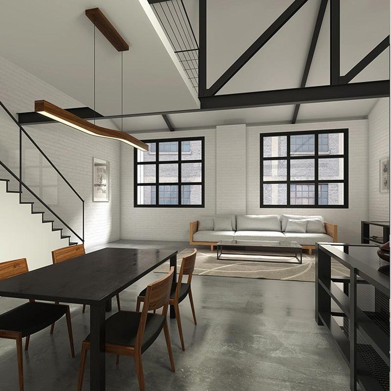 ChandeliersDecor.com-Kitchen Island-Wave Light: Wooden Wave Bar Hanging Light for Kitchen