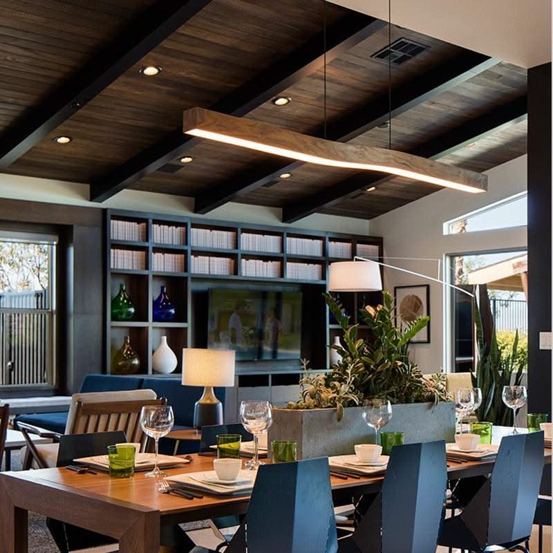 ChandeliersDecor.com-Kitchen Island-Wave Light: Wooden Wave Bar Hanging Light for Kitchen