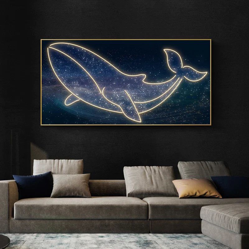 ChandeliersDecor.com-LED Wall Art-Whale LED Wall Lamp - Creative Art Decor