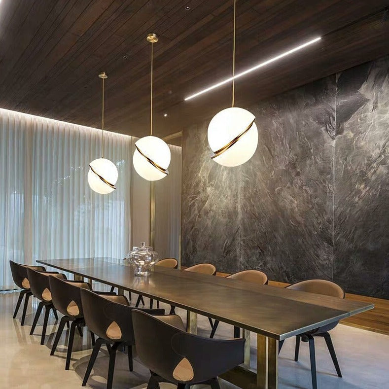 ChandeliersDecor.com-Pendant Lights-White Glass Ball Bubble LED Pendant Lights - Modern Style