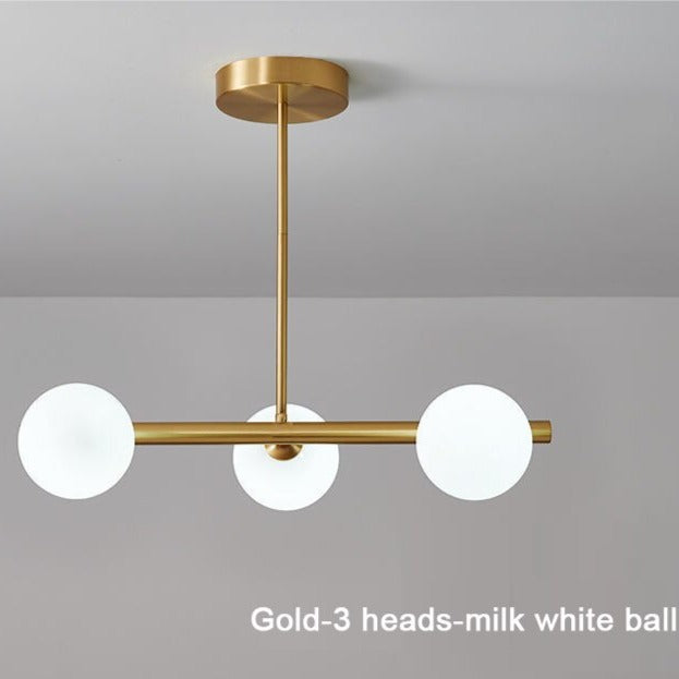 ChandeliersDecor.com-Kitchen Island-White Glass Ball Chandelier - Stunning Lighting Fixture