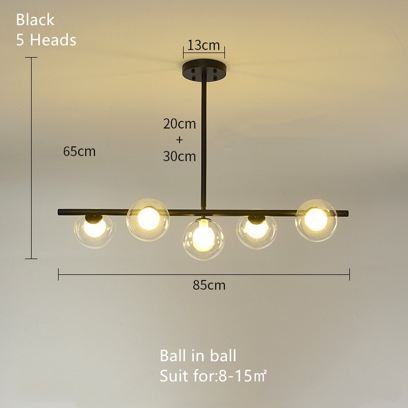 ChandeliersDecor.com-Kitchen Island-White Glass Ball Chandelier - Stunning Lighting Fixture