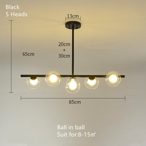 ChandeliersDecor.com-Kitchen Island-White Glass Ball Chandelier - Stunning Lighting Fixture